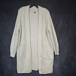 Universal Thread Women's White Ribbed Cardigan